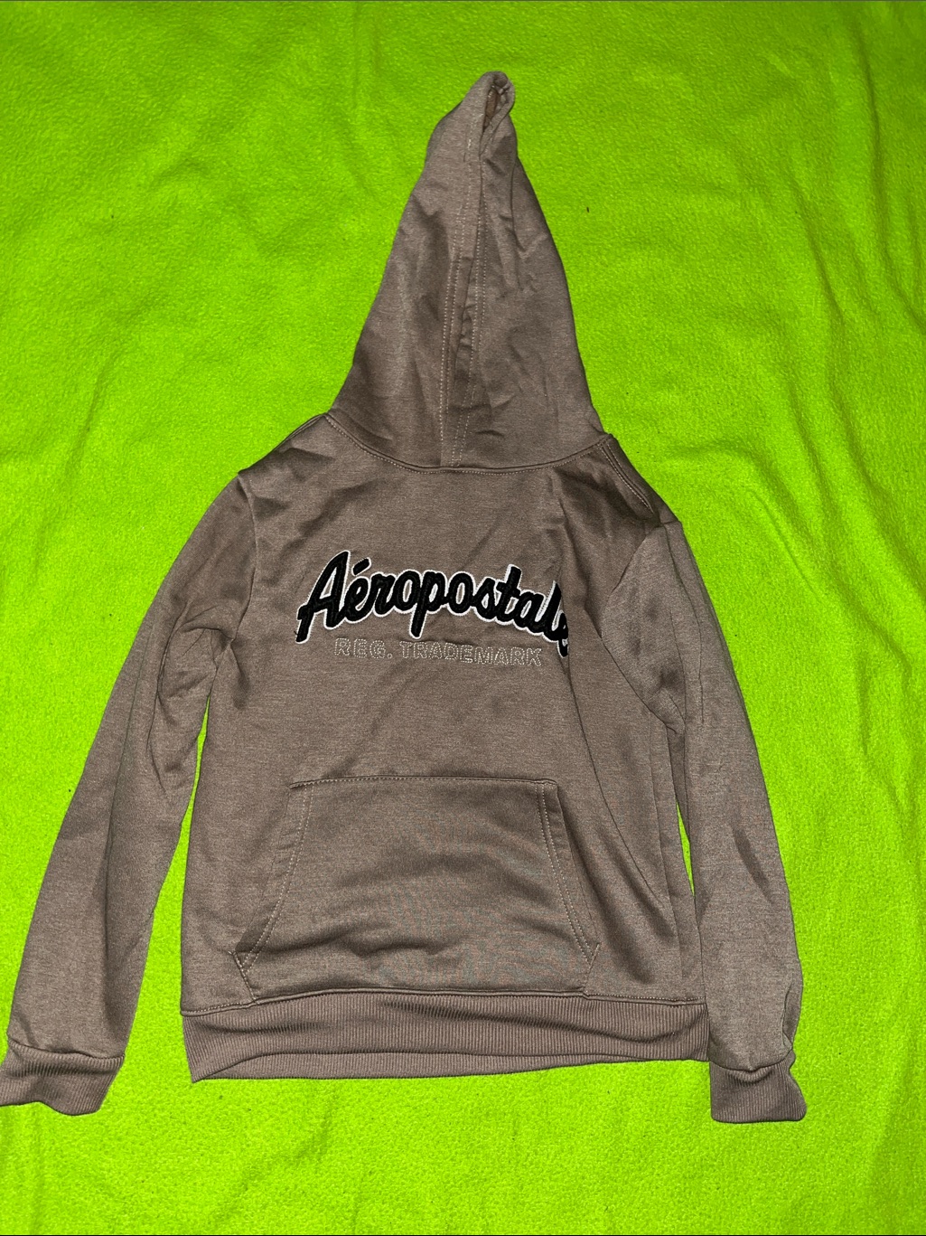 Aeropostale Girls Brown Hoodie With Black Script Logo